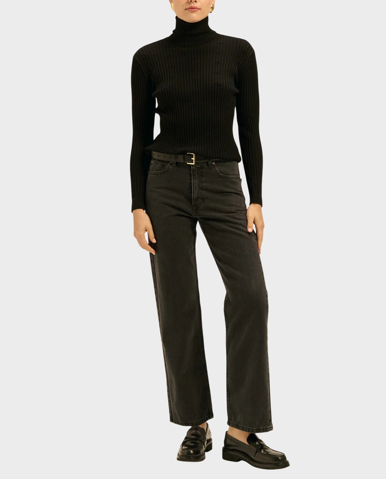 Czarny golf z wełny merino Vera