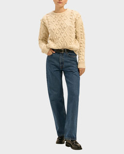 Wełniany sweter z ozdobnym splotem Dina - Image #1