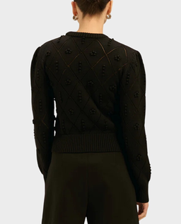 Czarny sweter z wełny merino Dili - Image #2