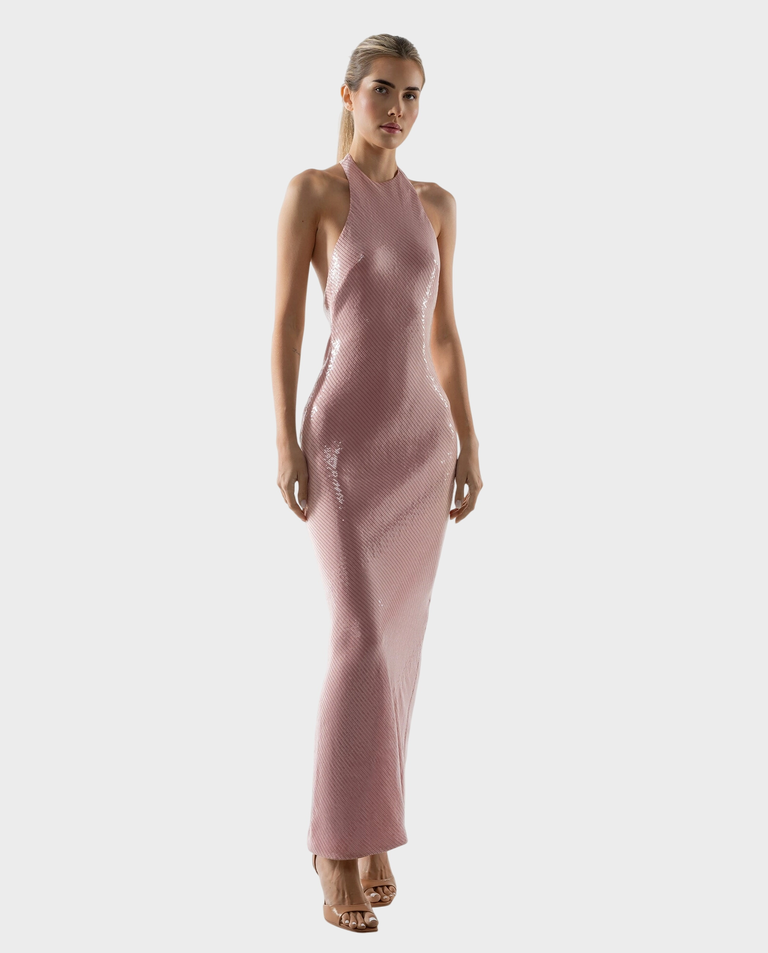 Długa cekinowa sukienka LEON