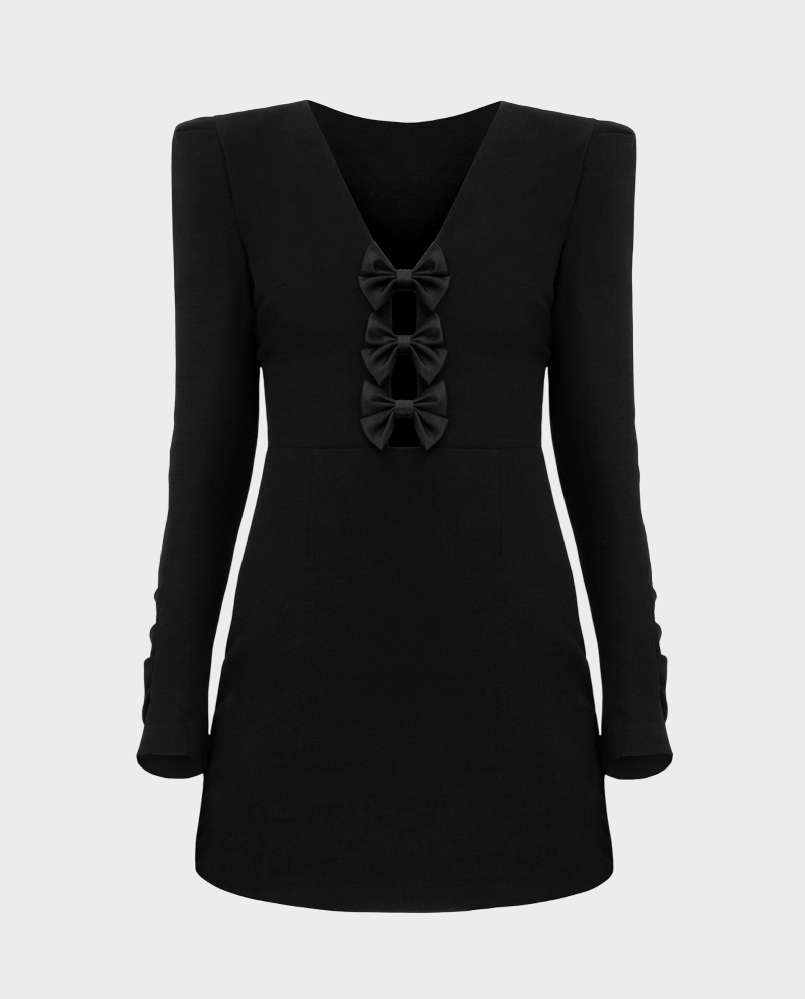 Czarna mini sukienka z kokardkami ANGELINA - Image #4