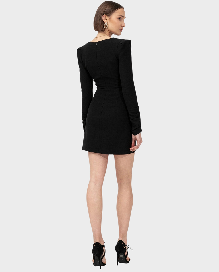 Czarna mini sukienka z kokardkami ANGELINA - Image #2