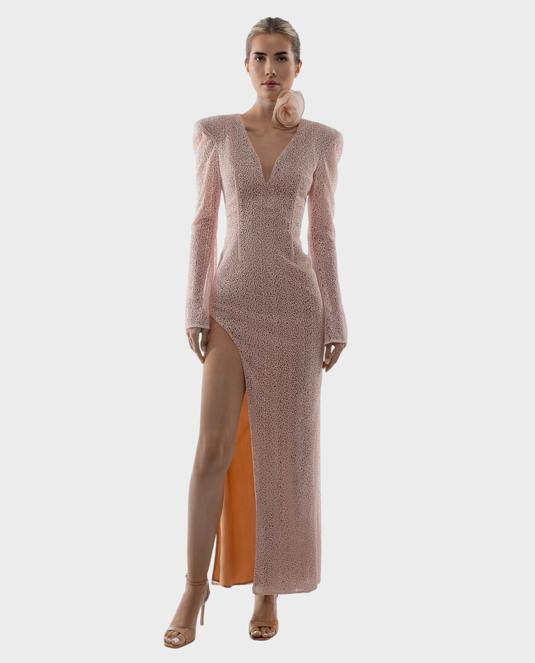 Długa sukienka z rozcięciem CECIL