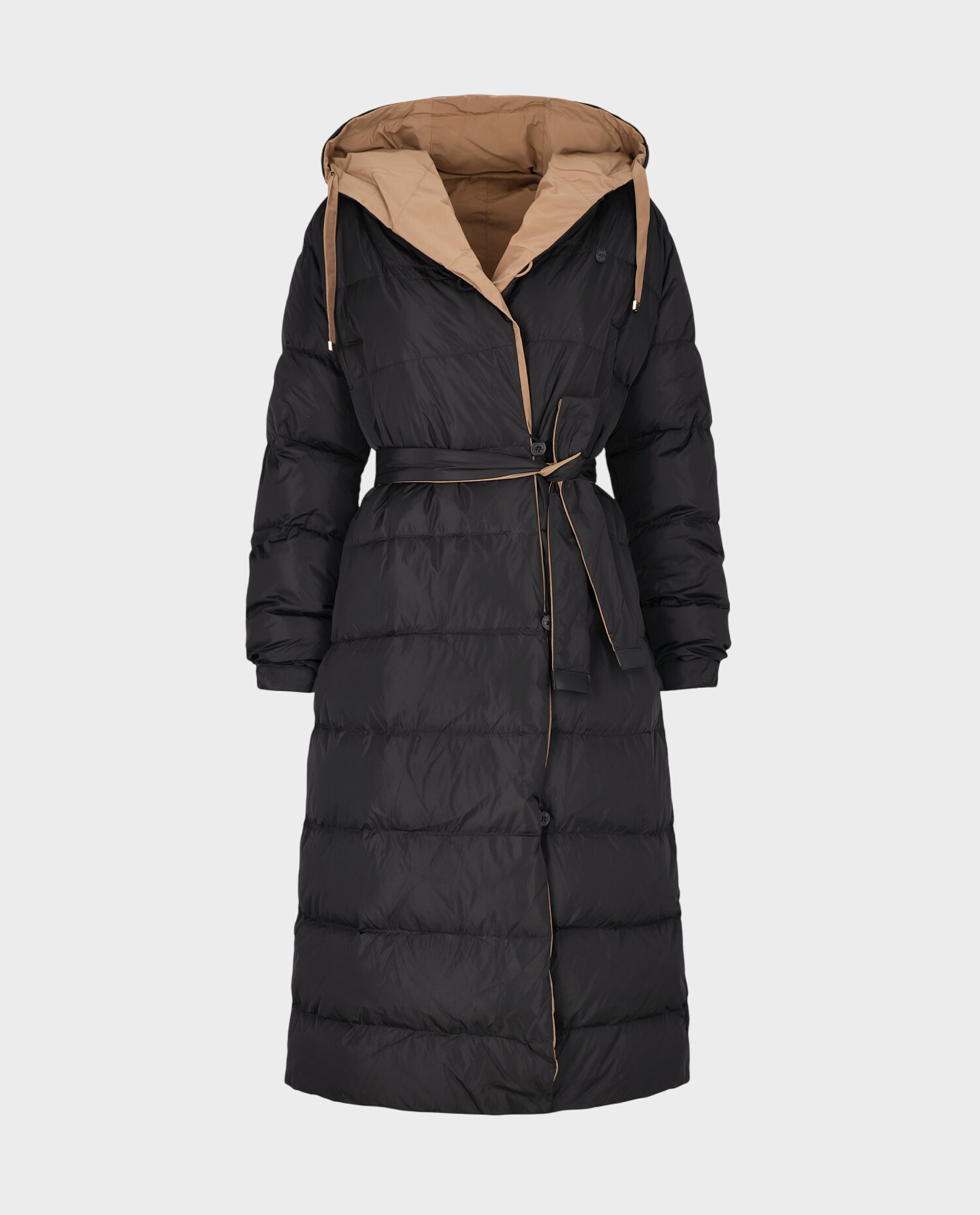 Długa czarna kurtka Monteluce - Image #0