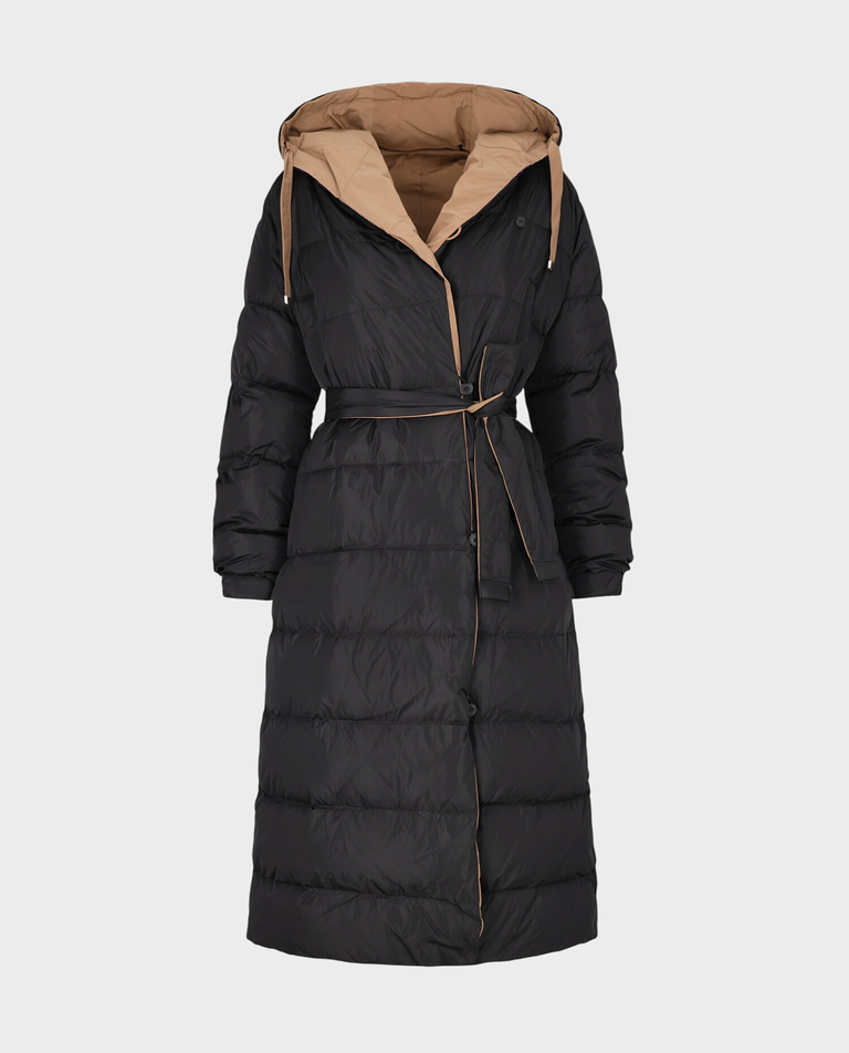 Długa czarna kurtka Monteluce