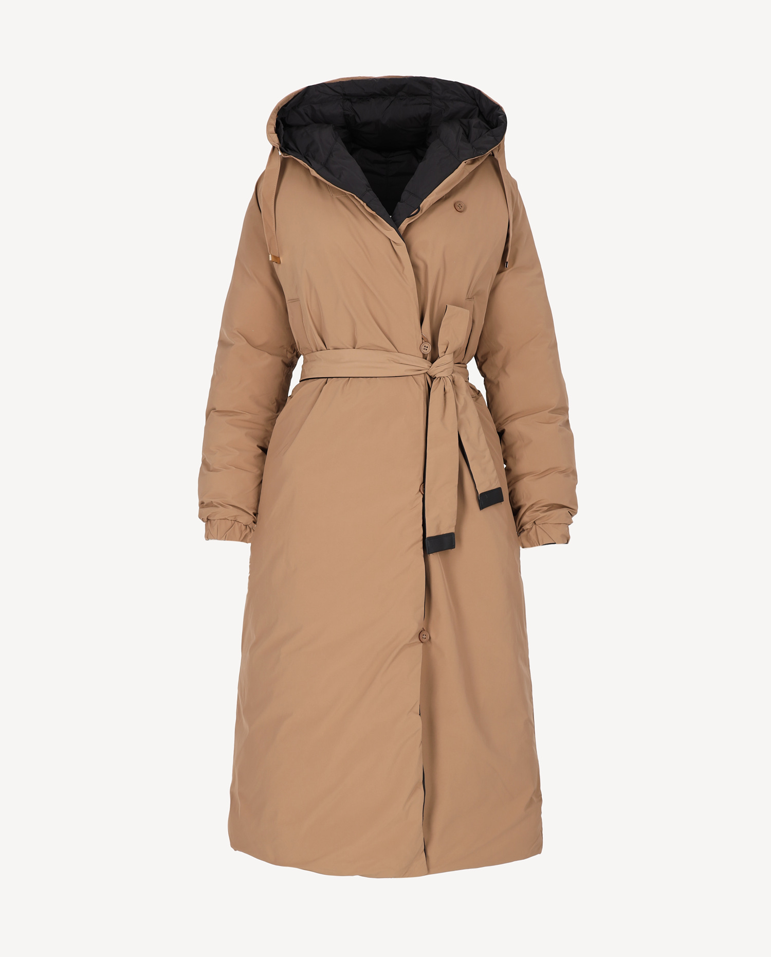 Długa czarna kurtka Monteluce - Image #1