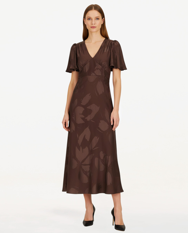 Brązowa sukienka z wiskozy Sylvi