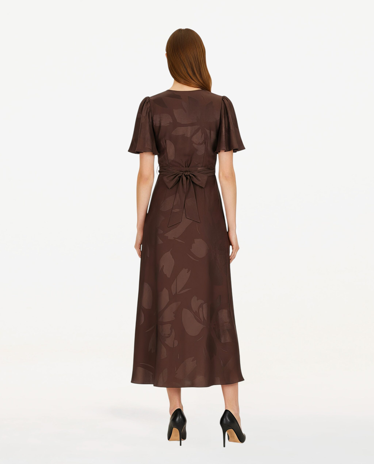 Brązowa sukienka z wiskozy Sylvi
