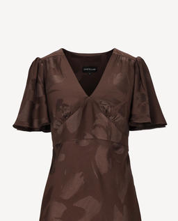 Brązowa sukienka z wiskozy Sylvi - Image #3