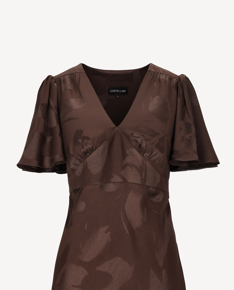 Brązowa sukienka z wiskozy Sylvi - Image #3