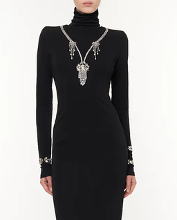 Czarna długa sukienka z odkrytymi plecami - Image #1