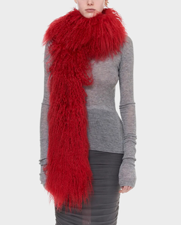 Czerwony futrzany szal - Image #0