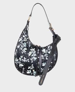 Czarna torebka z ozdobną aplikacją - Image #0