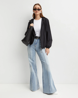 Czarna kurtka z kapturem Fegeo - Image #5