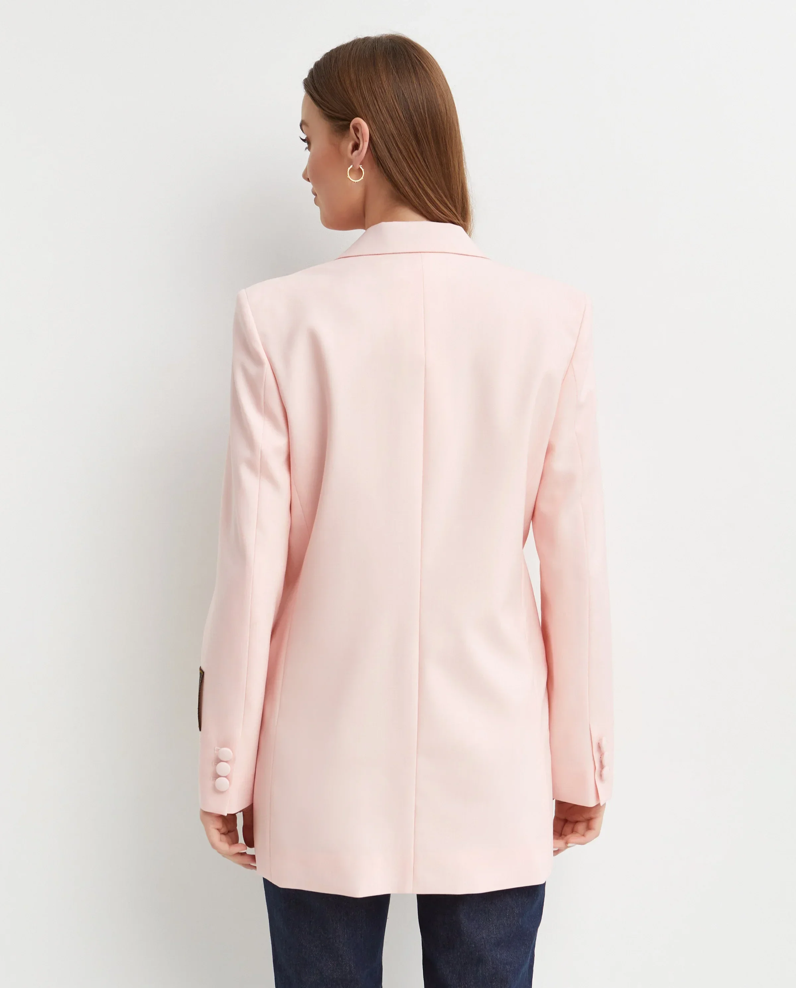Różowa marynarka z kontrastującym kołnierzem - Image #4
