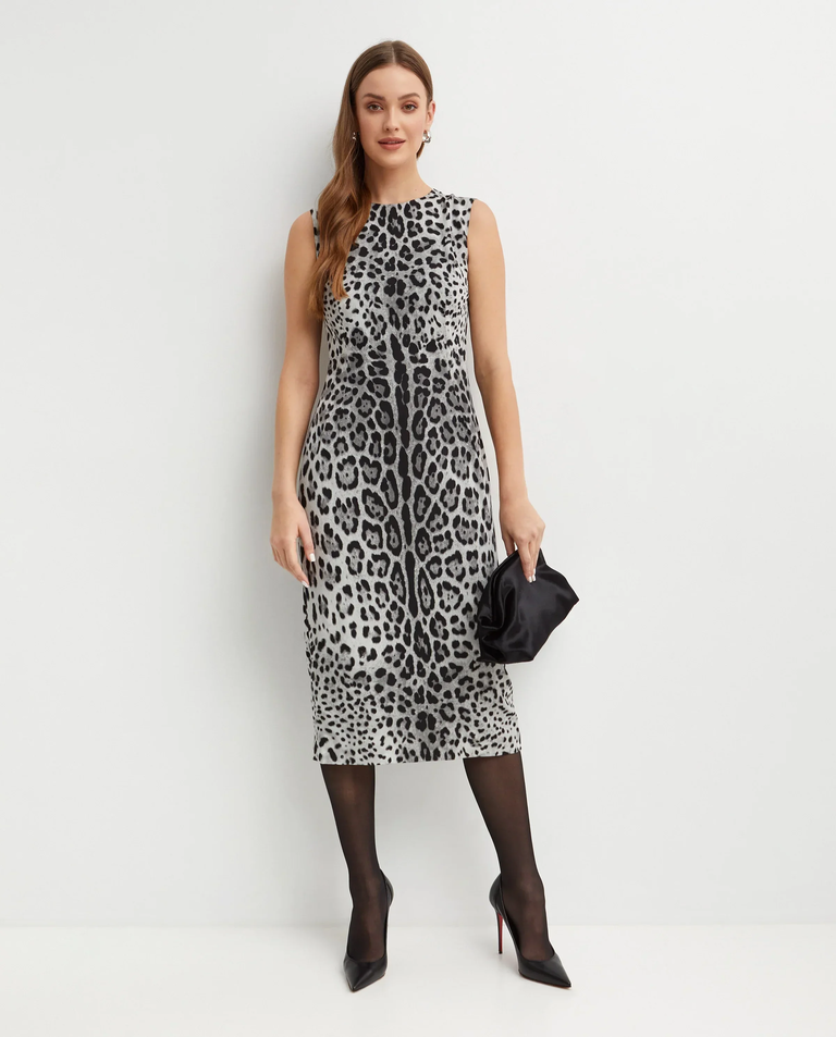 Jedwabna  sukienka w panterkę