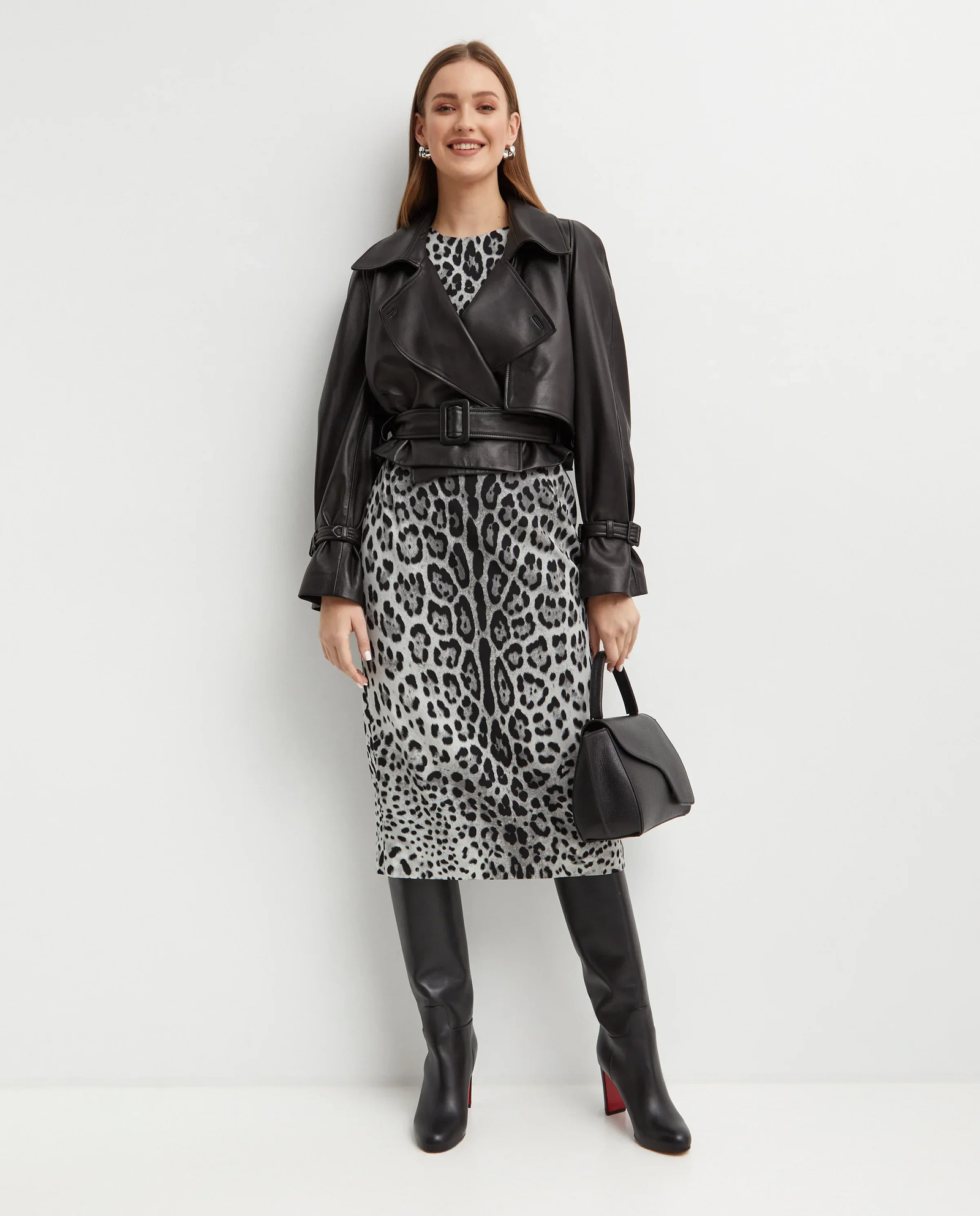 Jedwabna  sukienka w panterkę - Image #5