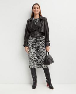 Jedwabna  sukienka w panterkę - Image #5
