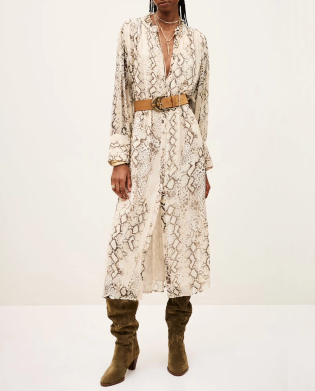 Kremowa sukienka Sahara w wzorem - Image #0