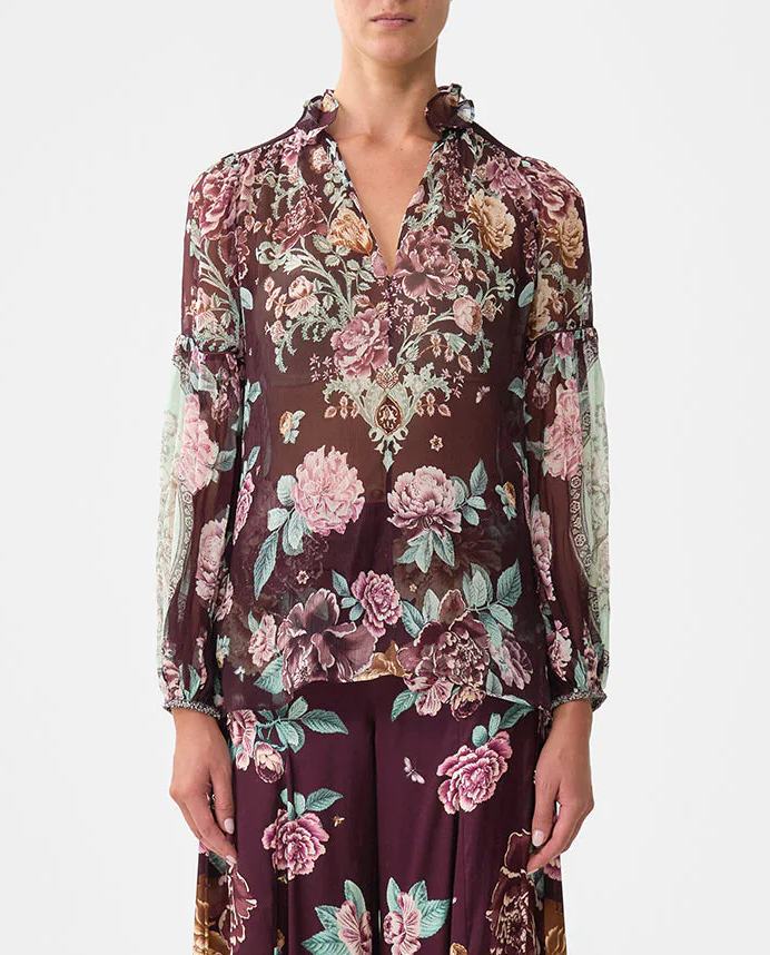 Jedwabna koszula w kwiaty - Image #0