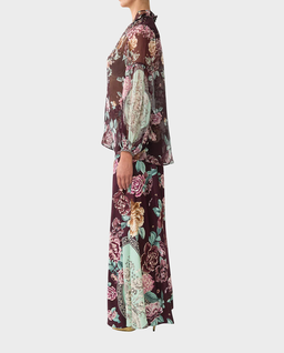 Jedwabna koszula w kwiaty - Image #3