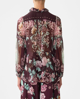 Jedwabna koszula w kwiaty - Image #2