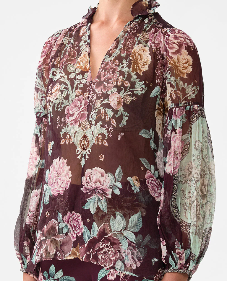 Jedwabna koszula w kwiaty - Image #4