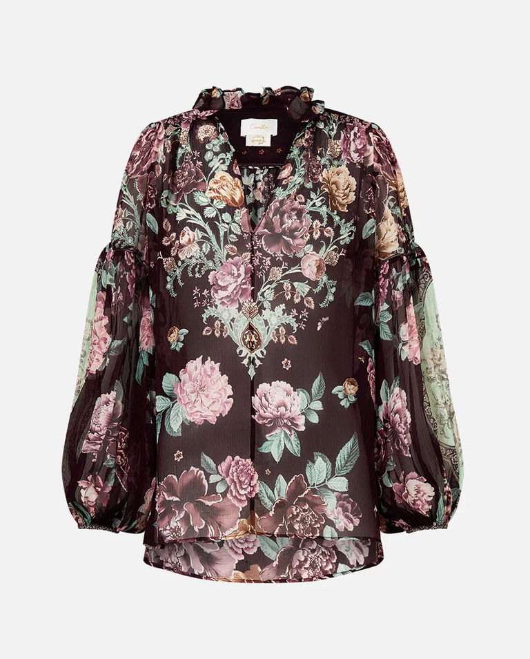 Jedwabna koszula w kwiaty