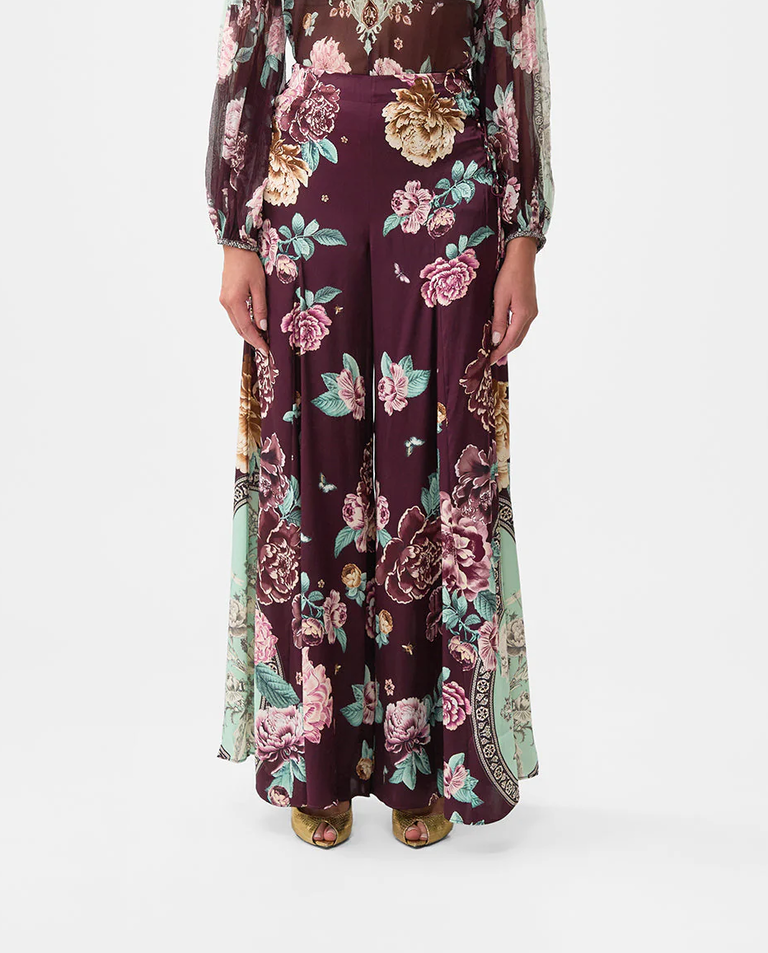 Jedwabne spodnie w kwiaty