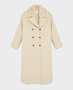 Wełniany płaszcz z futrzanym kołnierzem Manteau - Image #0