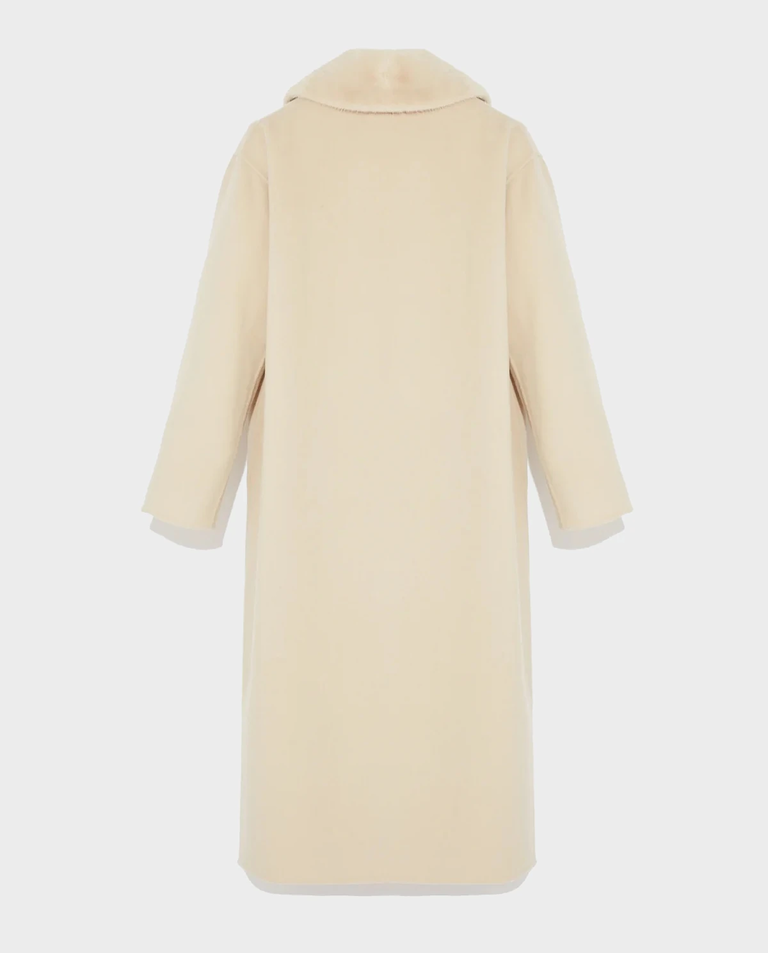 Wełniany płaszcz z futrzanym kołnierzem Manteau