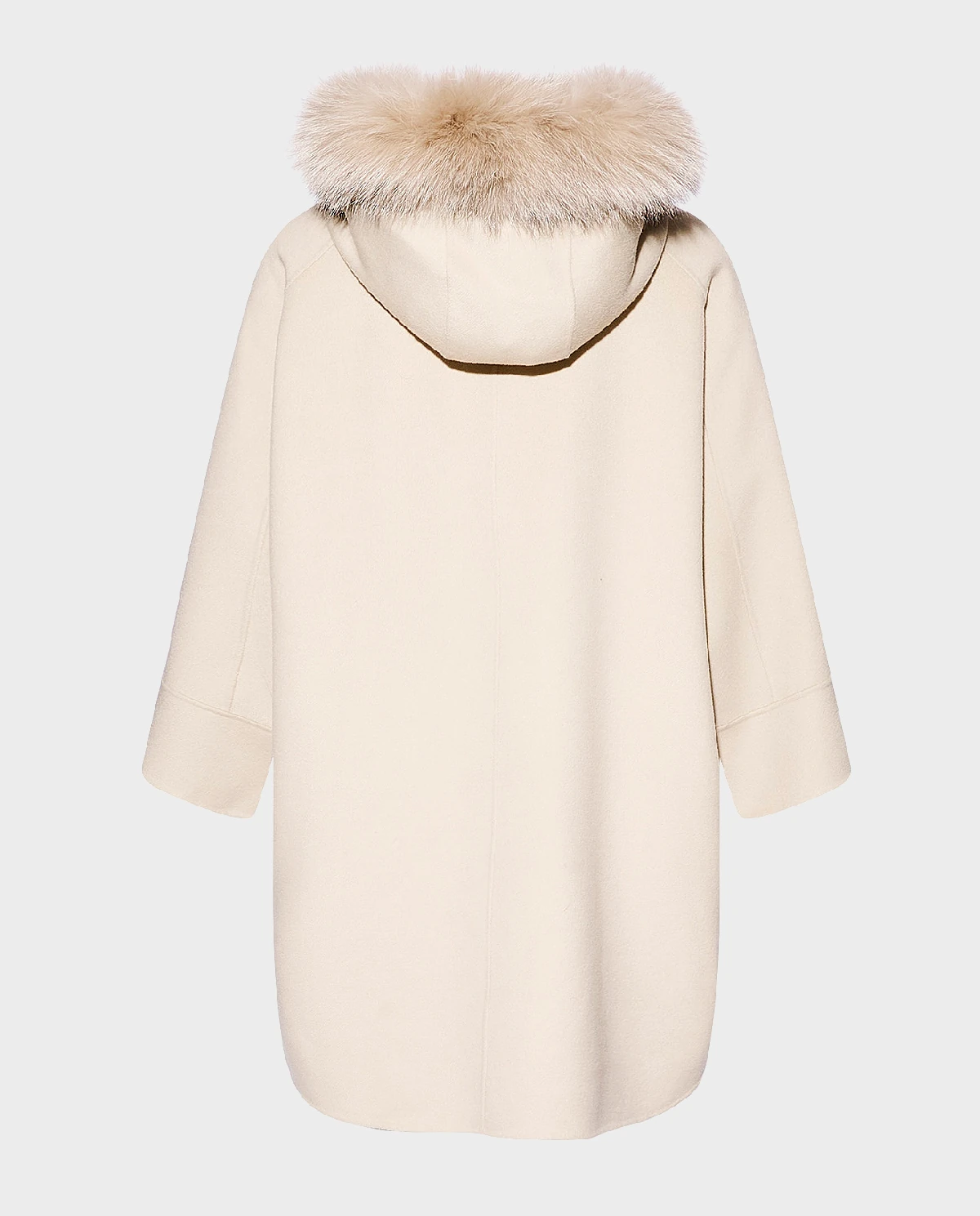 Beżowy wełniany płaszcz z kołnierzem - Image #1