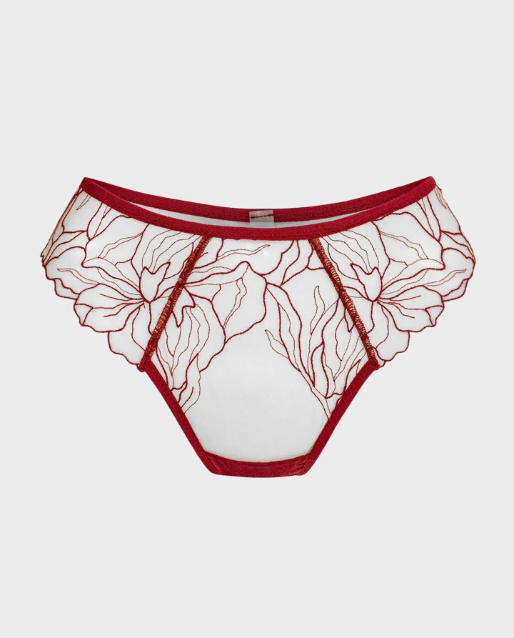 Burgundowe stringi Faye