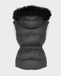 Szary bezrękawnik z kapturem - Image #1