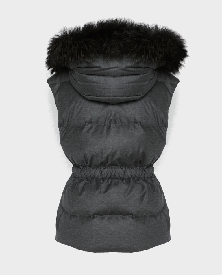 Szary bezrękawnik z kapturem - Image #1