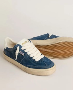 Granatowe zamszowe sneakersy Soul Star - Image #4