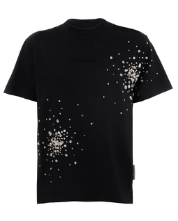 Czarny t-shirt z ozdobnymi aplikacjami - Image #2