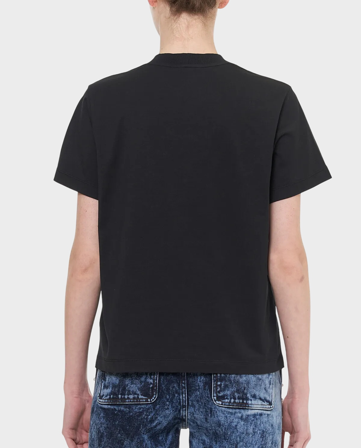 Czarny t-shirt z ozdobnymi aplikacjami - Image #1