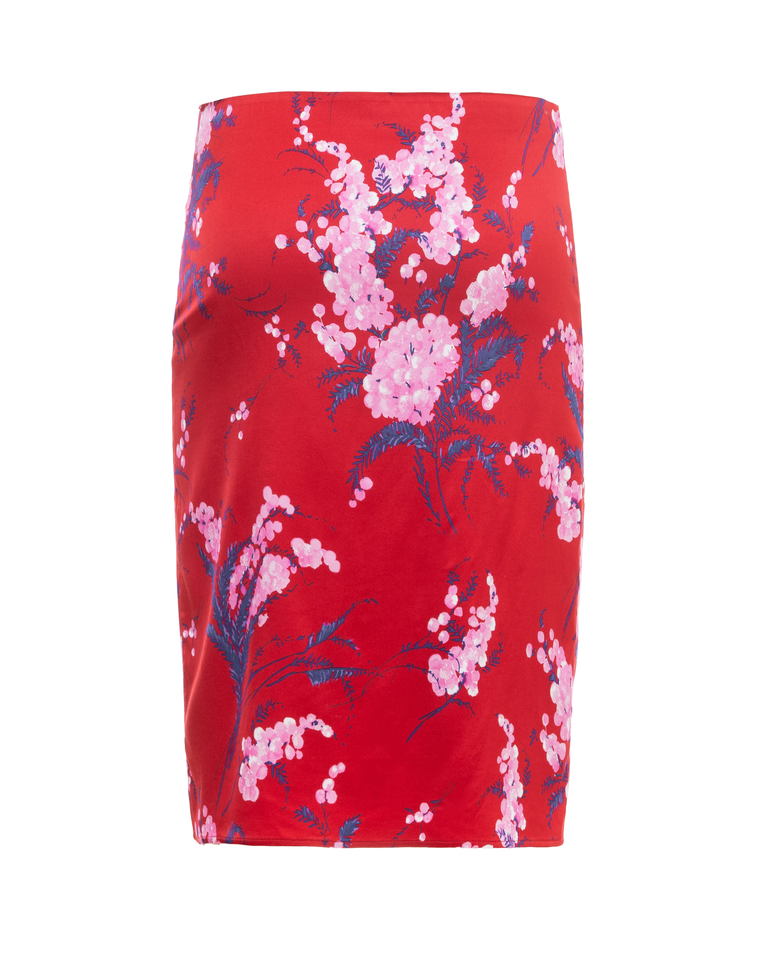 Czerwona spódnica z ozdobnym piórem - Image #4