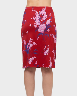 Czerwona spódnica z ozdobnym piórem - Image #1