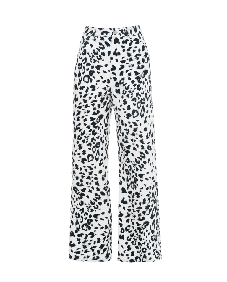 Białe spodnie z wzorem w panterkę - Image #3