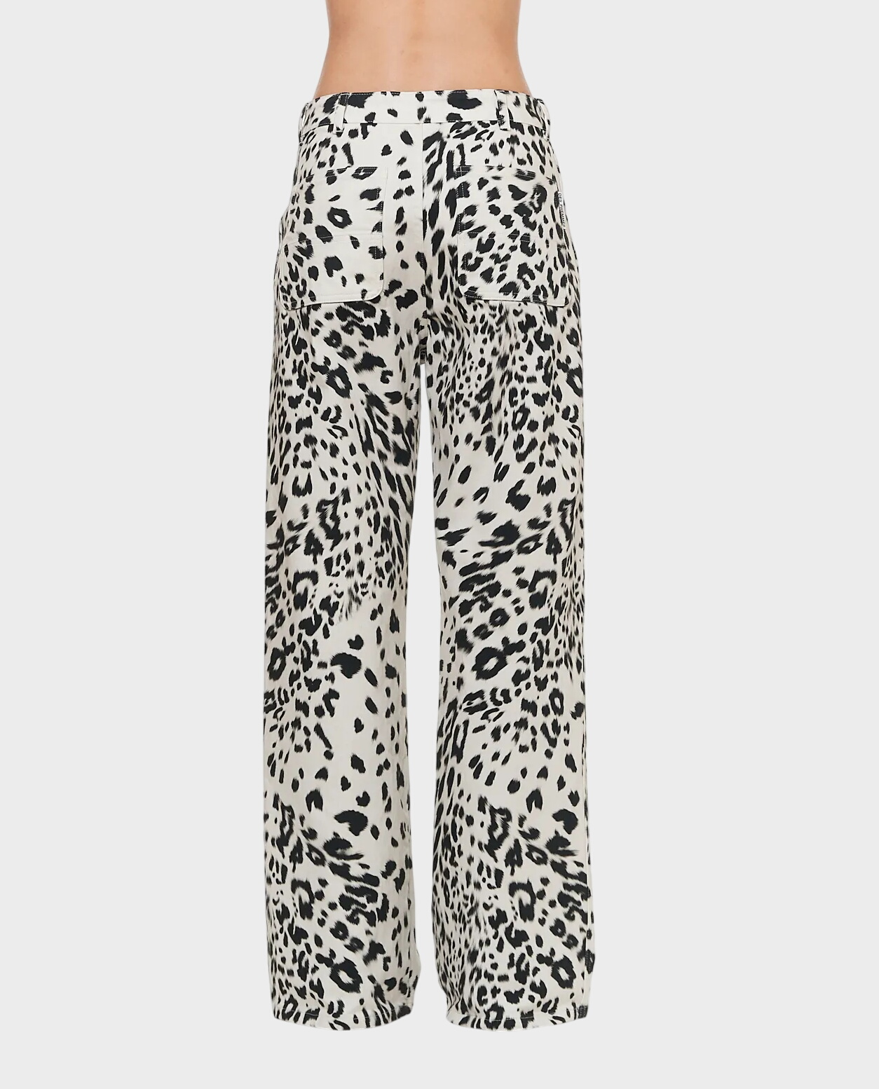 Białe spodnie z wzorem w panterkę - Image #1