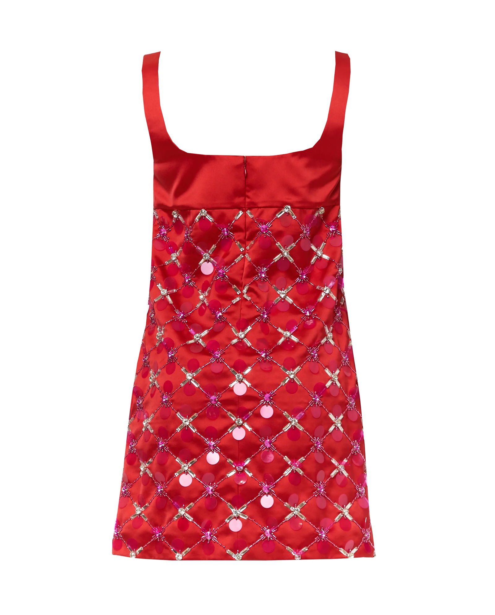 Czerwona sukienka mini z błyszczącą aplikacją - Image #5