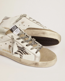 Skórzane sneakersy Super Star z gwiazdą w zebrę - Image #4