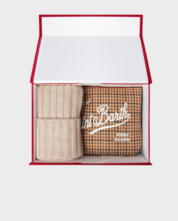 Zestaw prezentowy z beżową czapką i saszetką - Image #0