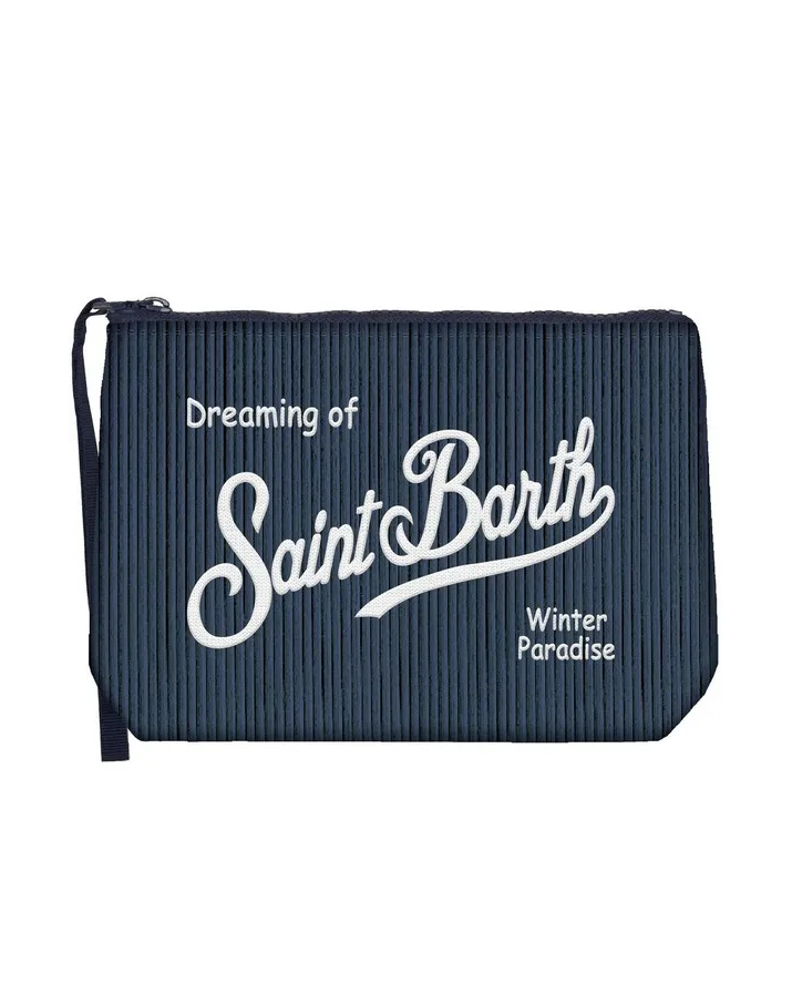 Zestaw prezentowy z granatową czapką i saszetką