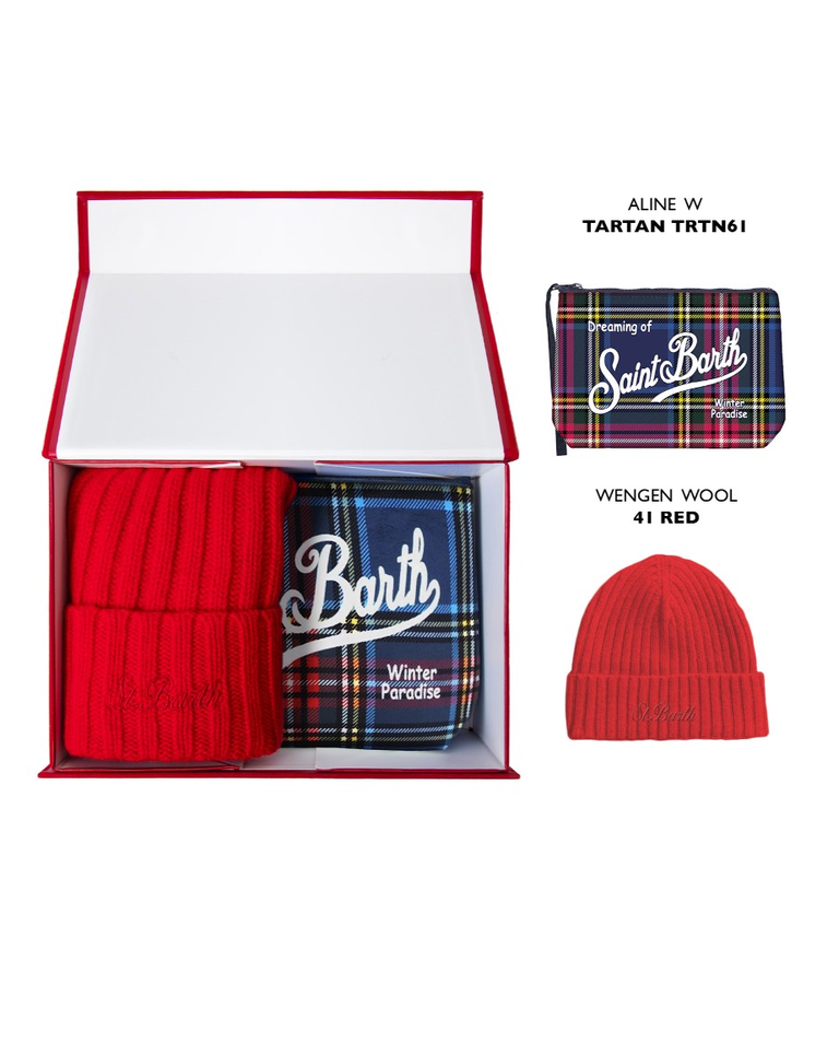 Zestaw prezentowy z czerwoną czapką i saszetką - Image #3