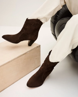 Brązowe zamszowe botki Casey - Image #4