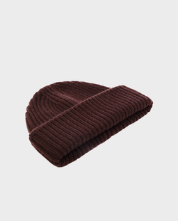 Ciemnobrązowa kaszmirowa czapka beanie - Image #0