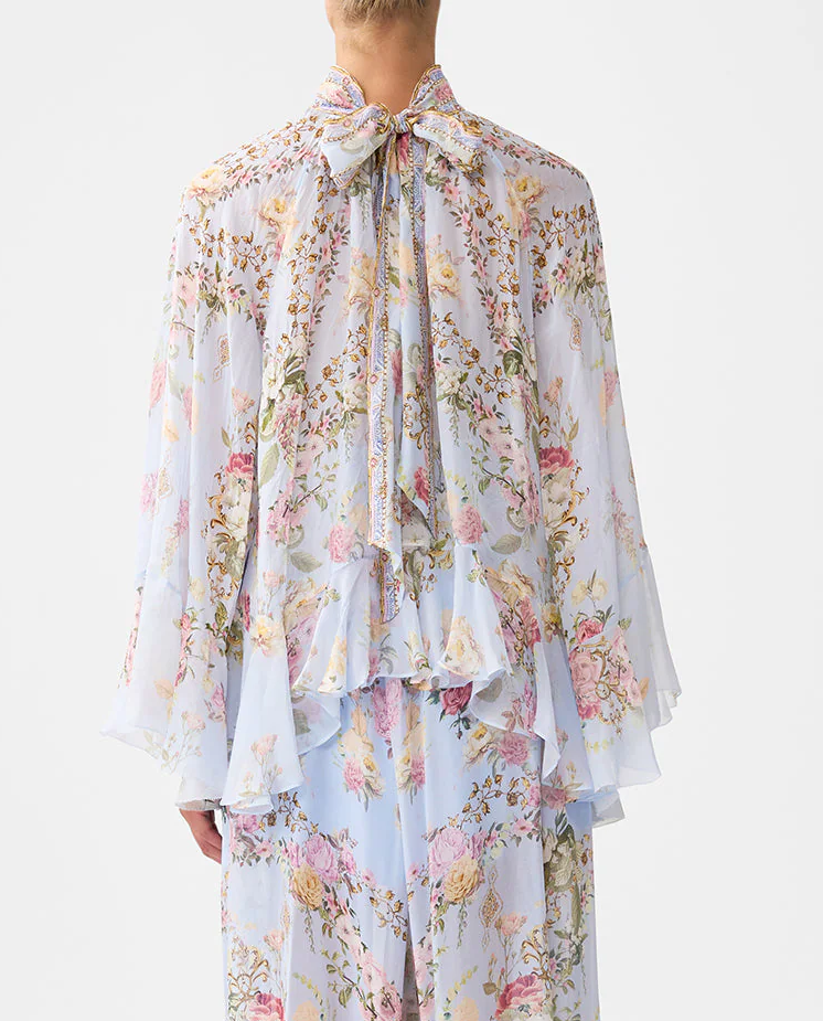 Jedwabna koszula w kwiaty - Image #3